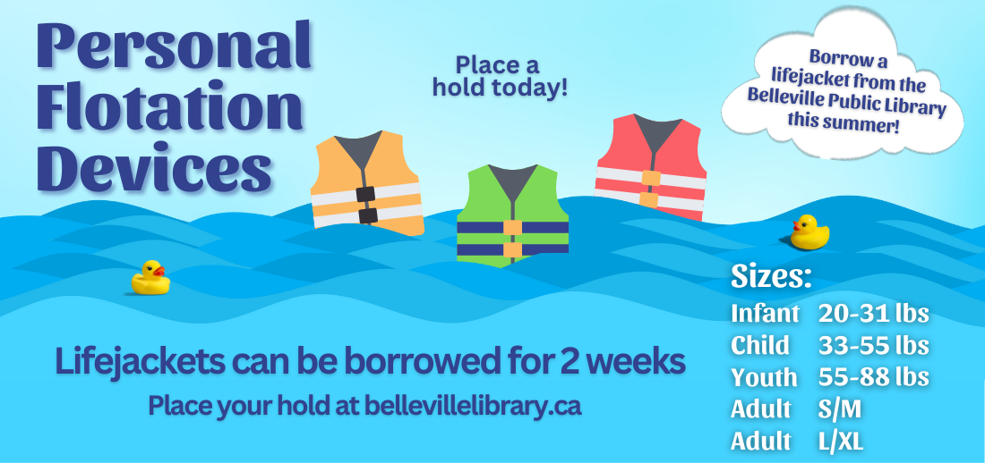 Borrow a personal flotation device for free with your Belleville library card!